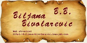 Biljana Bivolarević vizit kartica